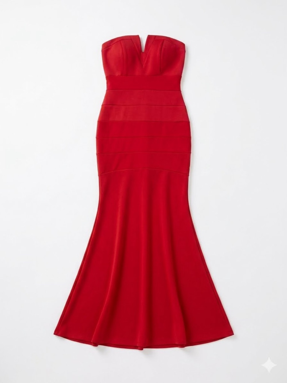 Emerald Sundae Strapless Red Mermaid Gown
